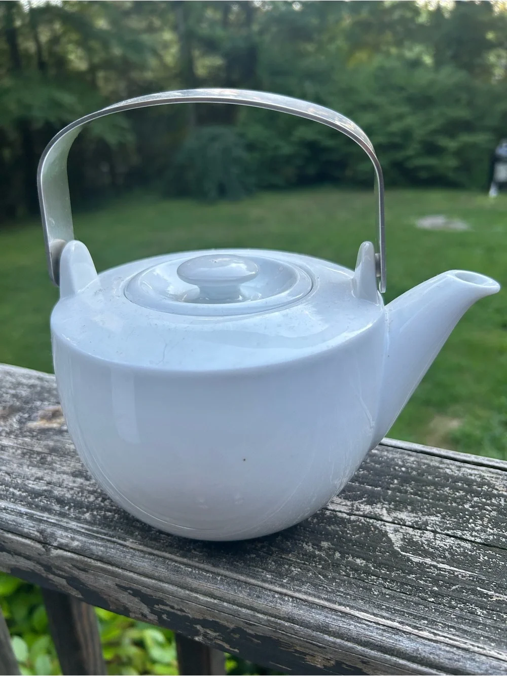 Crate&Barrel White Porcelain Teapot